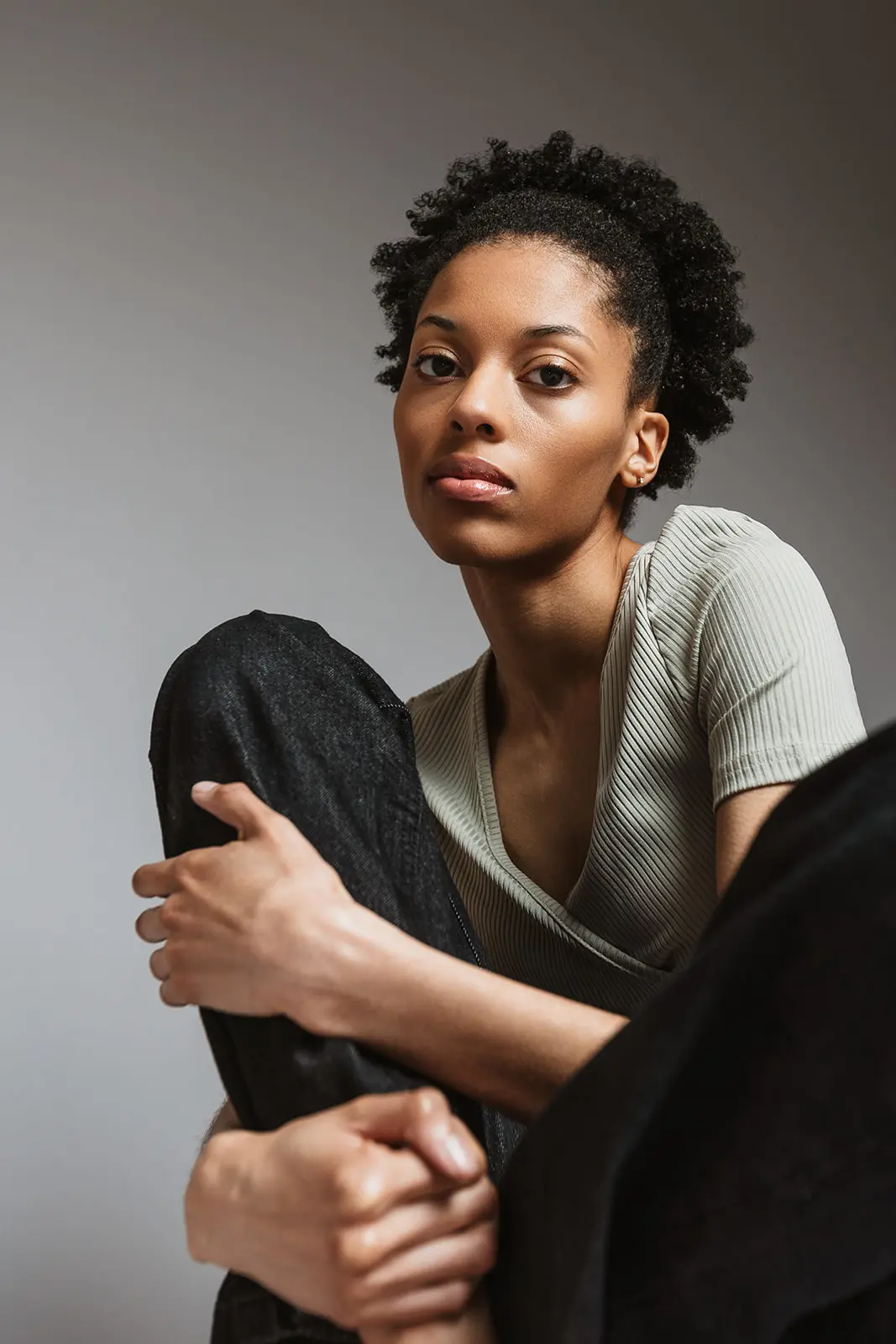 Professional female model headshot photographed for a modeling portfolio in New York City.